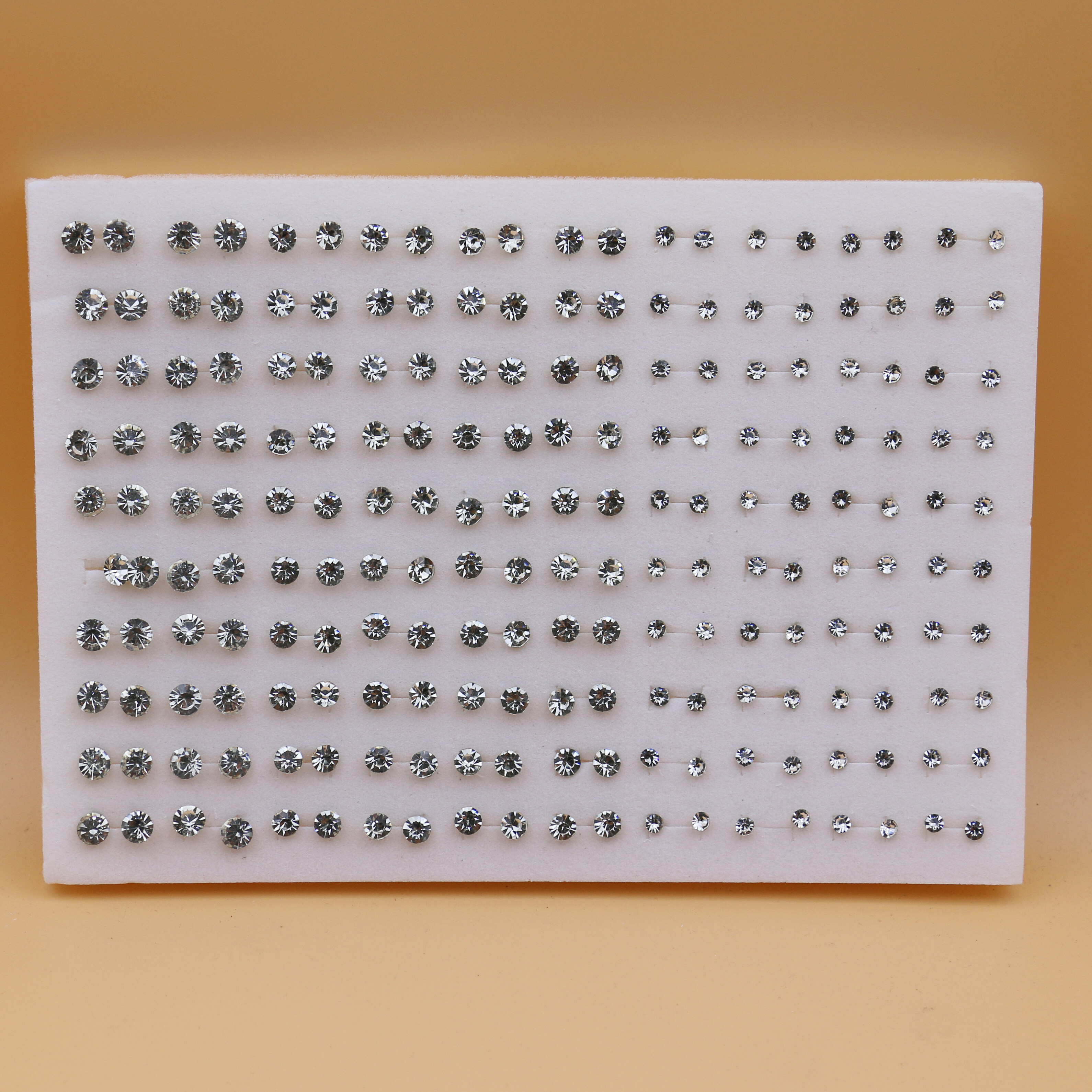 100 Pairs Colorful Rhinestones Plastic Glue Needle Earrings Set